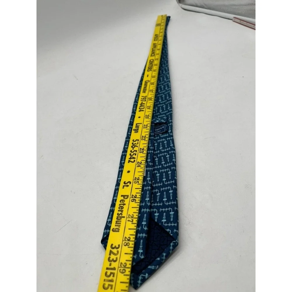 VINEYARD VINES [ CUSTOM COLLECTION ] Men's Tie Petrol‎ Blue 100% Silk 59"X3.5" - Picture 7 of 8